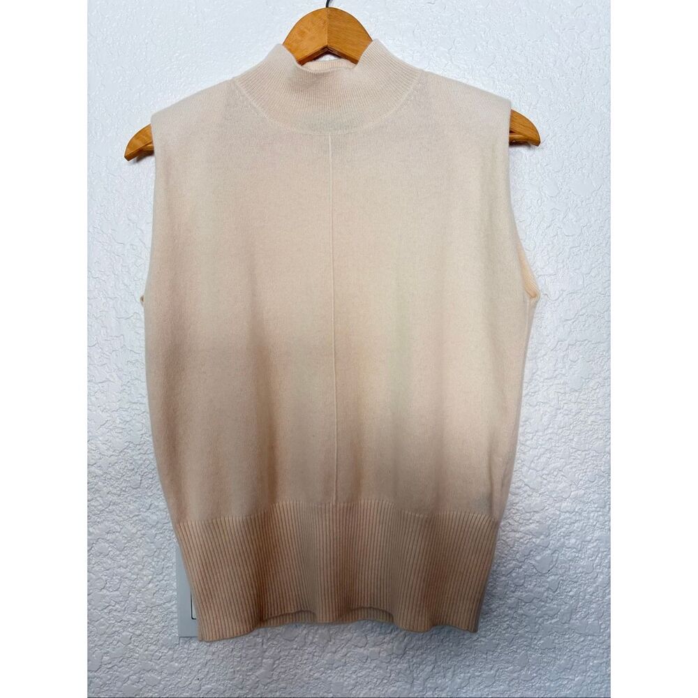 Banana Republic Franca Cashmere Padded-Shoulder Sweater in Cream Size S - Picture 5 of 12